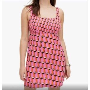 Diane Von Furstenberg Mini Dress Womens‎ 14 Multicolor 90s Modern Geometric